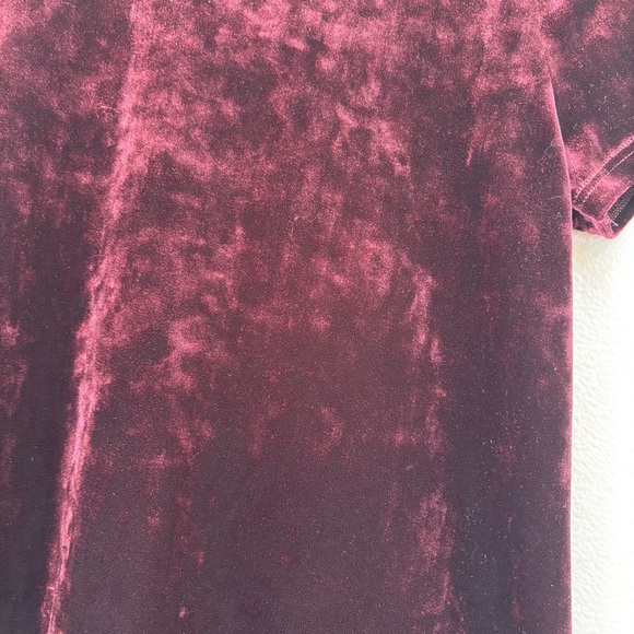 Aqua Stretch Velvet Mock Neck Dress A Line Whimsigoth Burgundy Wine Small - Picture 7 of 10